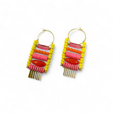 Load image into Gallery viewer, David Aubrey - Brass Vintage Glass Hoops
