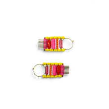 Load image into Gallery viewer, David Aubrey - Brass Vintage Glass Hoops
